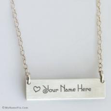Personalized Amazing Heart Necklace Bar With Name