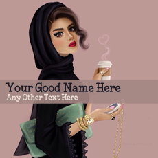 Arab Girl Drawing With Name