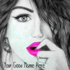 Beautiful Girl Sketch With Name