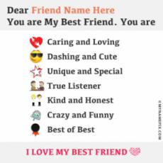 Beautiful Note For Best Friend With Name