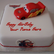 Car Birthday Cake for Kids With Name
