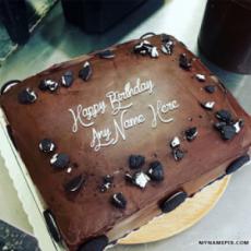 Chocolate Orio Birthday Cake With Name