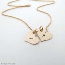 Couple Hearts Necklace With Name