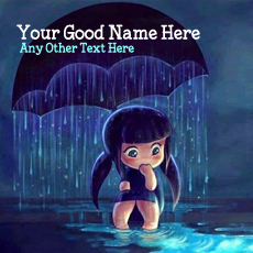 Cute Girl in Rain With Name