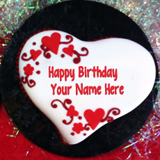 Heart Shaped Birthday Cake With Name