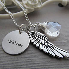 Personalized Angel Wing Necklace With Name
