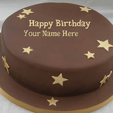 Chocolate Stars Cake With Name
