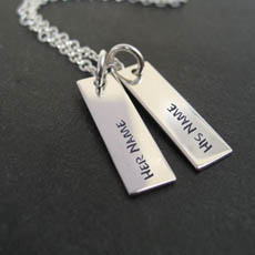 Couple Names Silver Pendant With Name