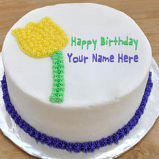Flower Birthday Cake With Name