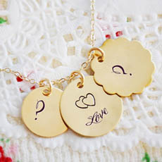 Golden Initial Heart Necklace With Name