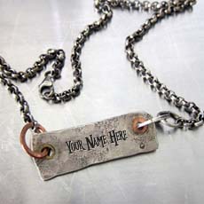 Personalized Hard Rough Necklace With Name