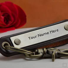 Personalized Leather Keychain With Name