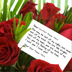 Love Note on Roses With Name