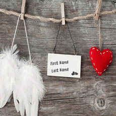 Love Tag Heart and Angel Wings With Name