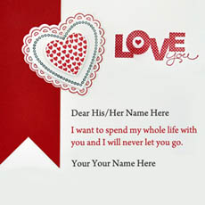 Love You Card With Name