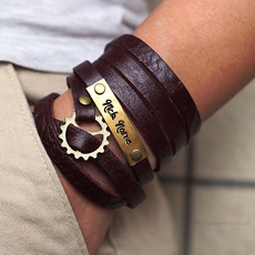Personalized Nick Name Leather Bracelet With Name