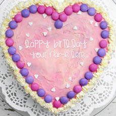 Pink Heart Cake With Name
