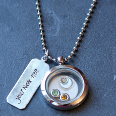 Personalized Round Silver Necklace With Name