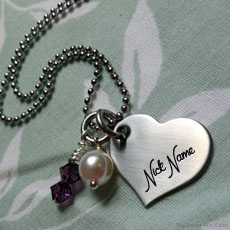Personalized Small Heart Necklace With Name