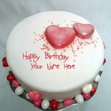 Specialty Heart Birthday Cake With Name