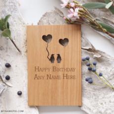 Lovely Card Of Happy Birthday Wishes With Name