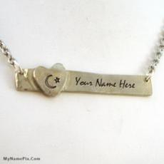 Personalized Moon Start Heart Necklace With Name