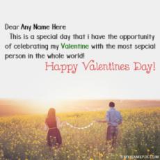 Romantic Couple Celebrating Valentnies Day With Names