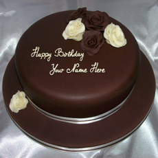 Rose Chocolate Birthday Cake With Name