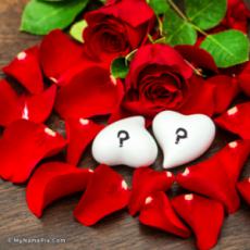 Rose Petals and Hearts With Name
