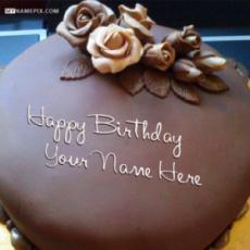 Roses Chocolate Birthday Cake With Name