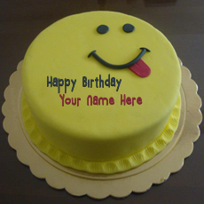 Silly Smiley Birthday Cake With Name