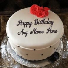 Simple Elegant Birthday Cake With Name