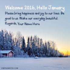 Welcome 2017 Hello January With Name
