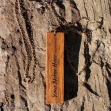 Personalized Wood Pattern Pendant With Name