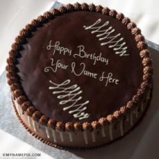 Yummy Chocolate Birthday Cake With Name