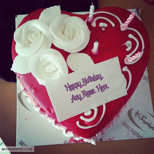 Amazing Heart Birthday Cake With Name