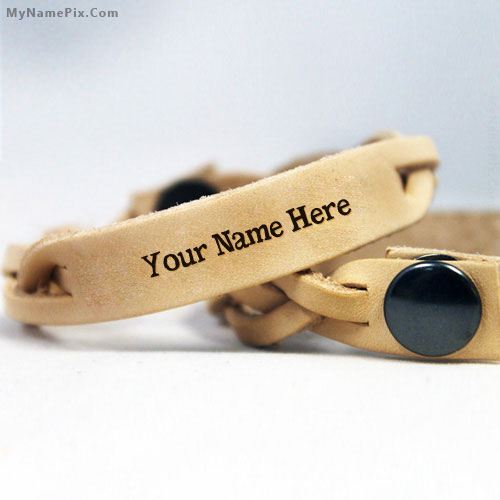 Personalized Brown Leather Bracelet With Name