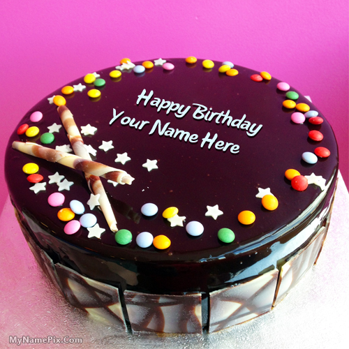 Chocolate Bunties Birthday Cake With Name