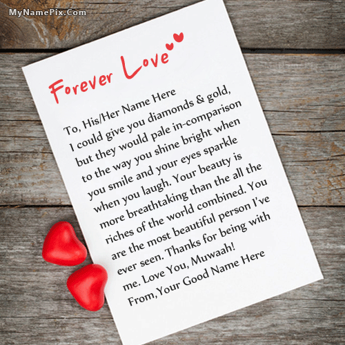 Forever Love Note With Name