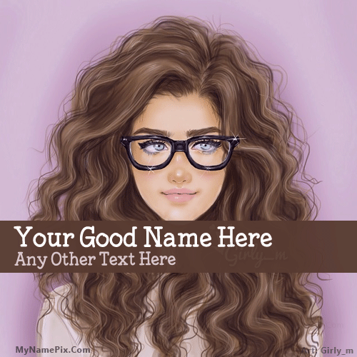 Glasses Girl Drawing With Name