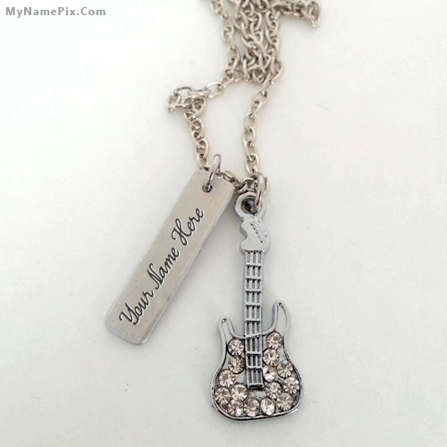 Personalized Guitar Plate Necklace With Name