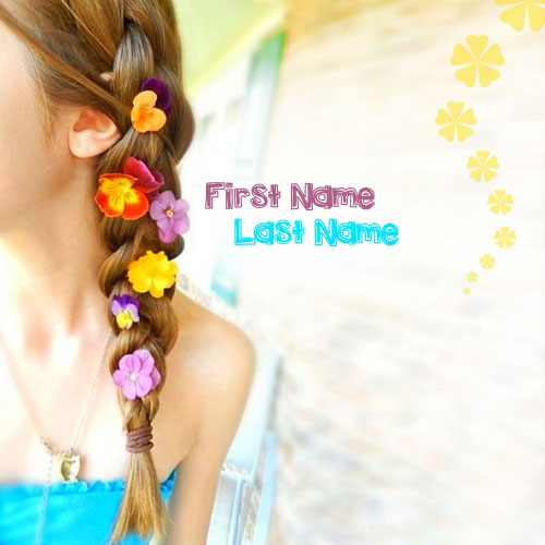 Beautiful Flowers Girl With Name