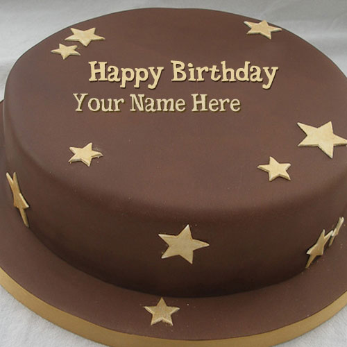 Chocolate Stars Cake With Name