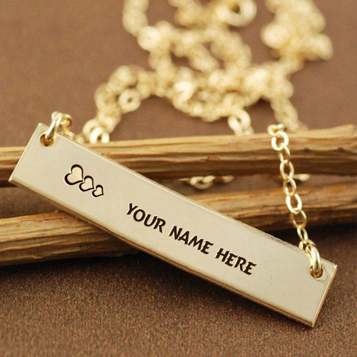 Personalized Golden Charm Pendant With Name