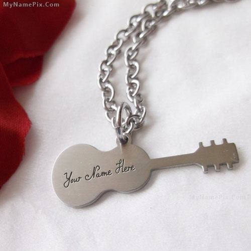 Personalized Guitar Necklace With Name