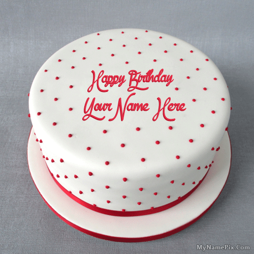Polka Birthday Cake With Name